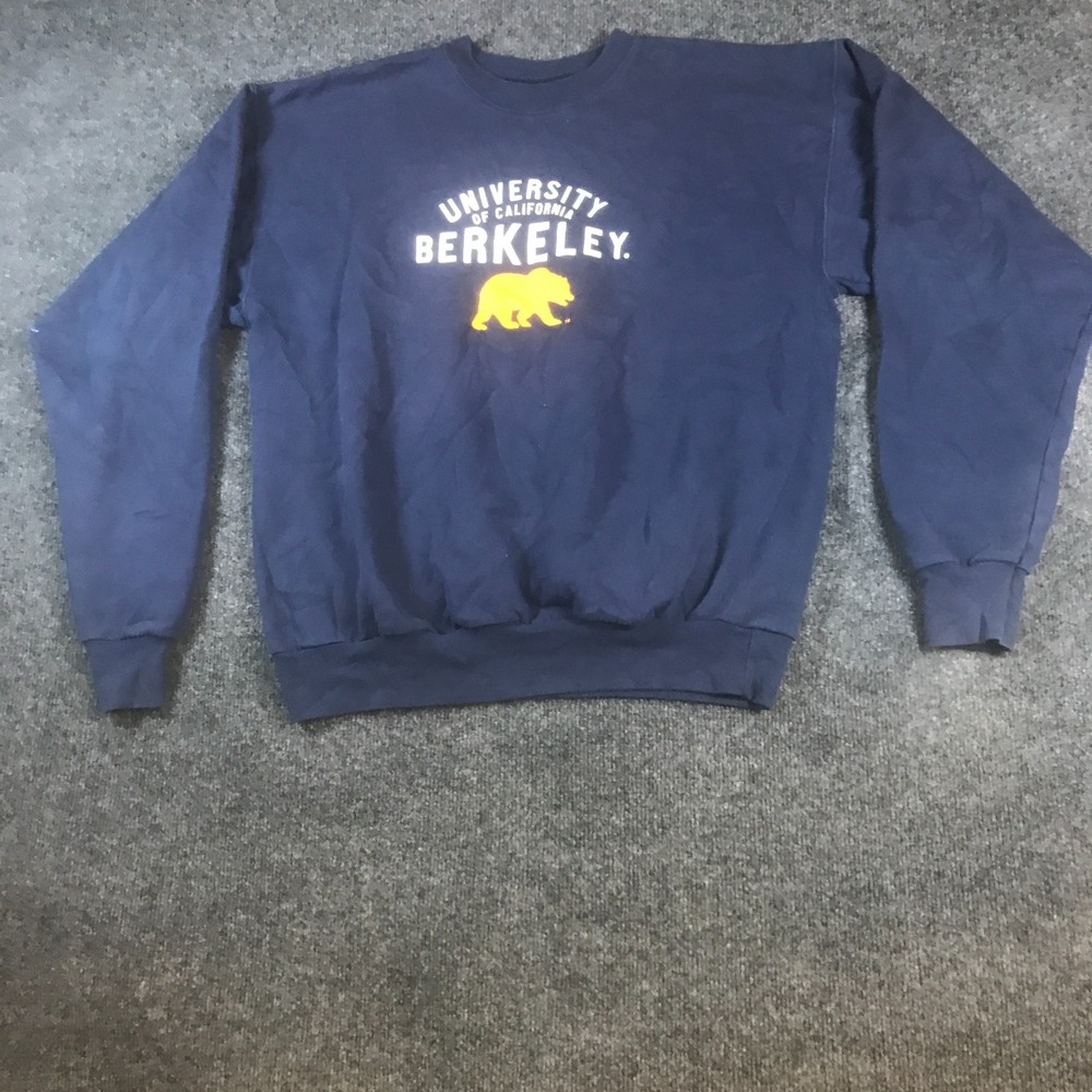 Hanes UC Berkeley Sweatshirt Mens Medium Navy Blue Good Vintage Pullover Fleece